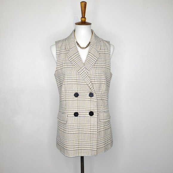Sanctuary Modern Plaid Lonny Vest Preppy Career Light Academia NEW NWT Size S - Picture 13 of 13